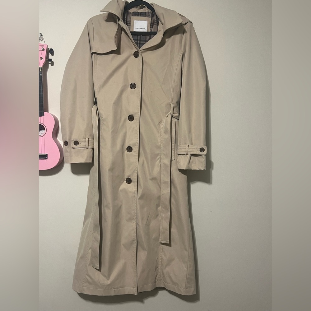 Brand Weatherproof, Waterproof Cream Trench Coat